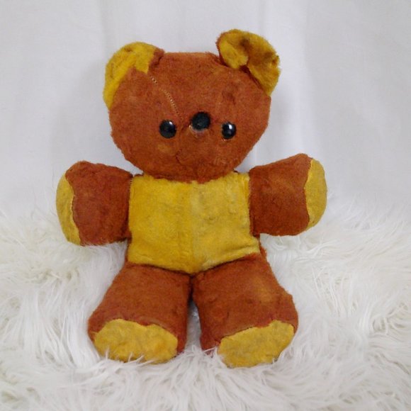 Vintage Teddy Bear Worn Out Overwound Music Box 11" - Picture 1 of 4